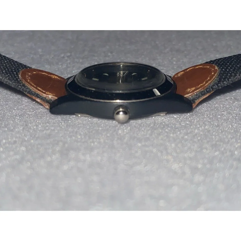 Vintage Gruen Precision Women's Watch Black Silver Teal Roman Numerals 30mm